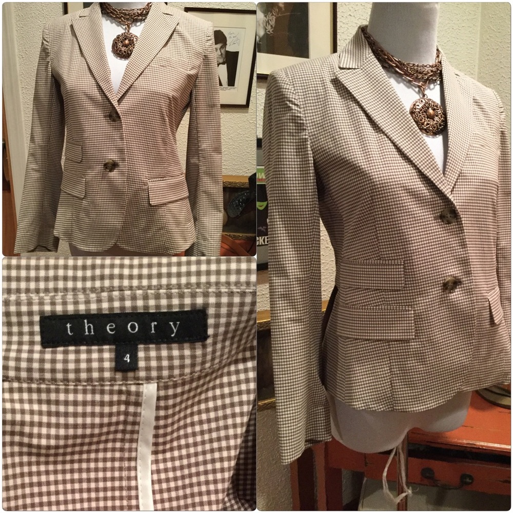 Gingham Plaid Theory Blazer